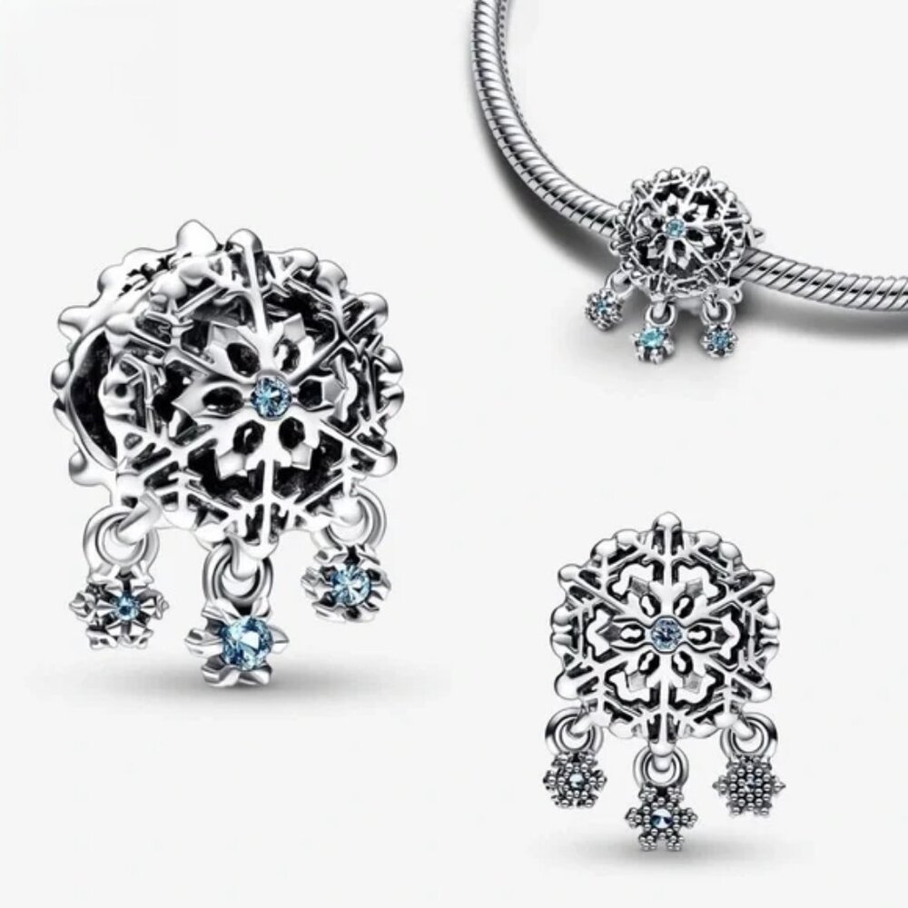 Icy Snowflake Drop Charm